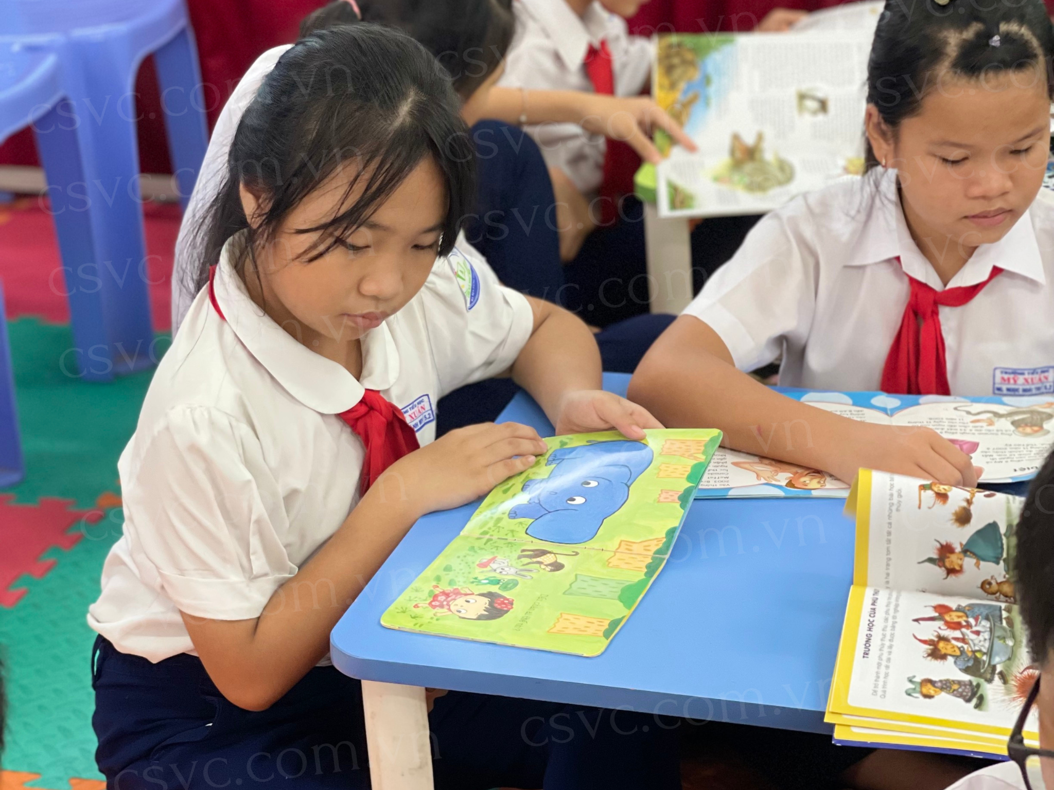 CSVC SPONSORED PHÚ MỸ TOWN YOUNG PIONEERS' ORGANIZATION FOR GIVING 2 BOOKSHELVES AND 300 BOOKS OF VARIOUS TYPES TO SCHOOLS LOCATED IN PHU MY TOWN