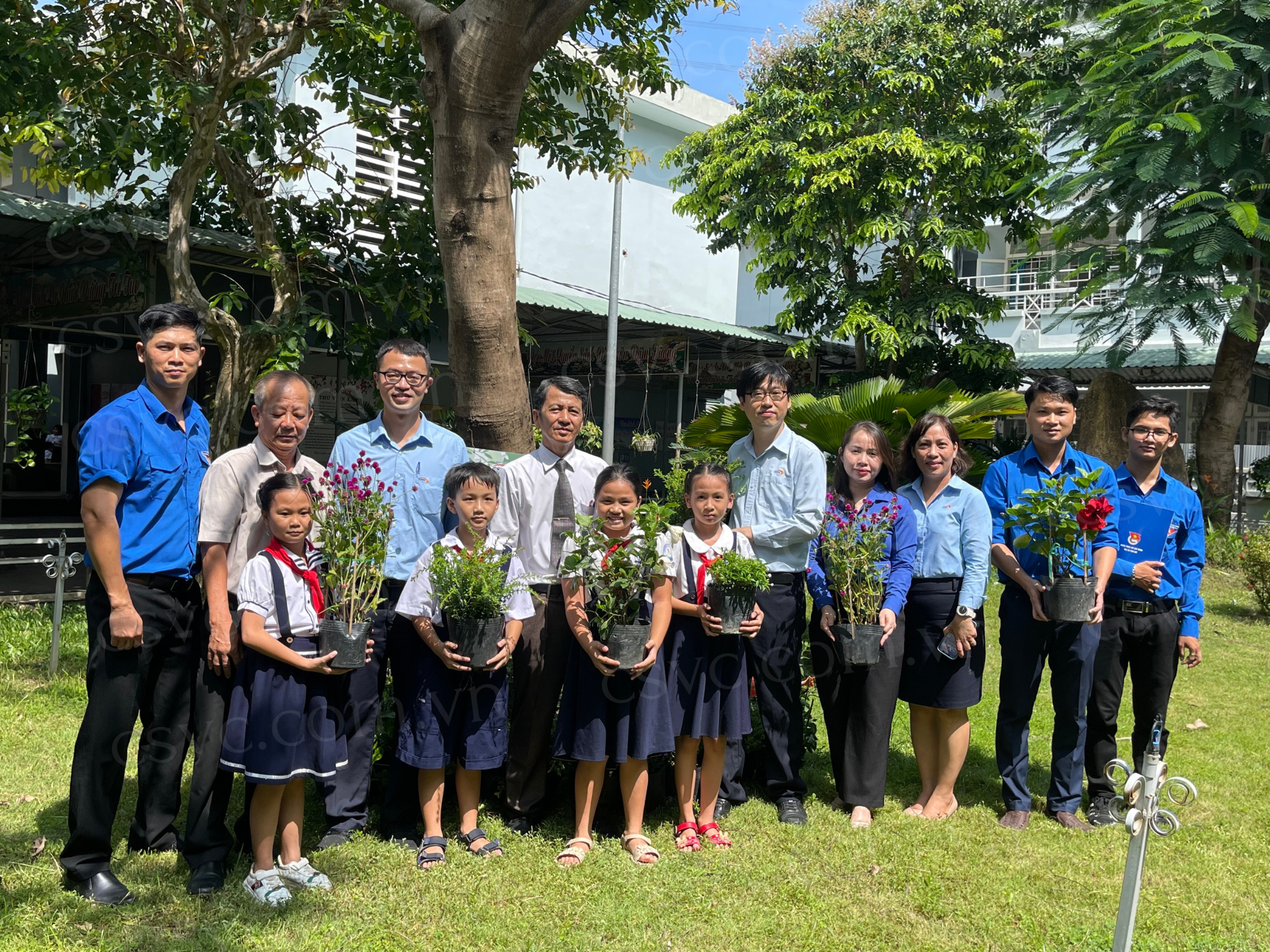 CSVC SPONSORED PHÚ MỸ TOWN YOUNG PIONEERS' ORGANIZATION FOR GIVING 200 YOUNG TREES TO SCHOOLS LOCATED IN PHU MY TOWN